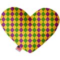 Mirage Pet Products Mardi Gras Diamonds Stuffing Free 6 in. Heart Dog Toy 1379-SFTYHT6